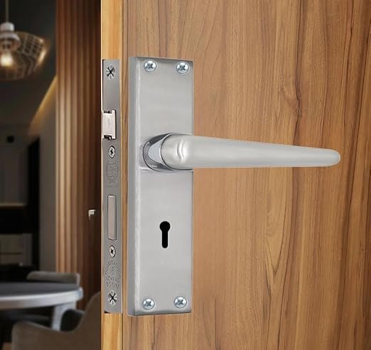 Harrison Steel Mortise Door Lock Handle Set | 8 inch KY 971607 Phantom | 6-Lever 65mm Locking Mechanism (Satin Chrome Finish) - Image 4